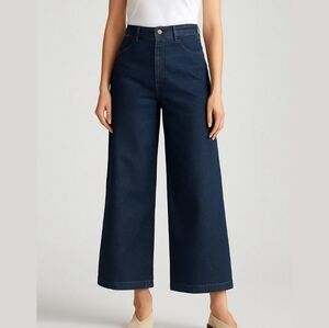 Lucky Brand Palazzo Liquid Denim Luxe Dark Wash Trouser Jeans Size 10/30 NWT